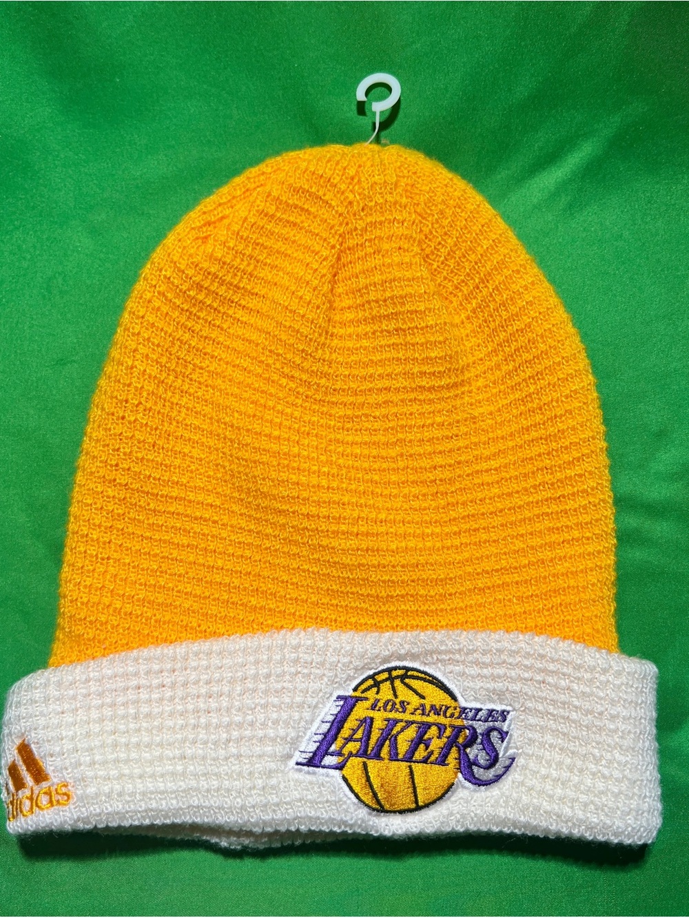 adidas Yellow & White Los Angeles Lakers Knit Beanie 🔥💛💜🏀